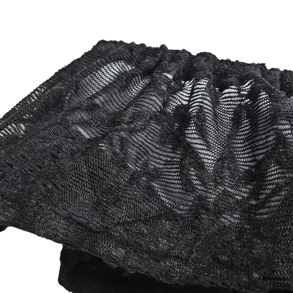 Anthropologie HD in Paris Womens Black Textured Lace Mesh Smocked Dress Size XS - Picture 6 of 10